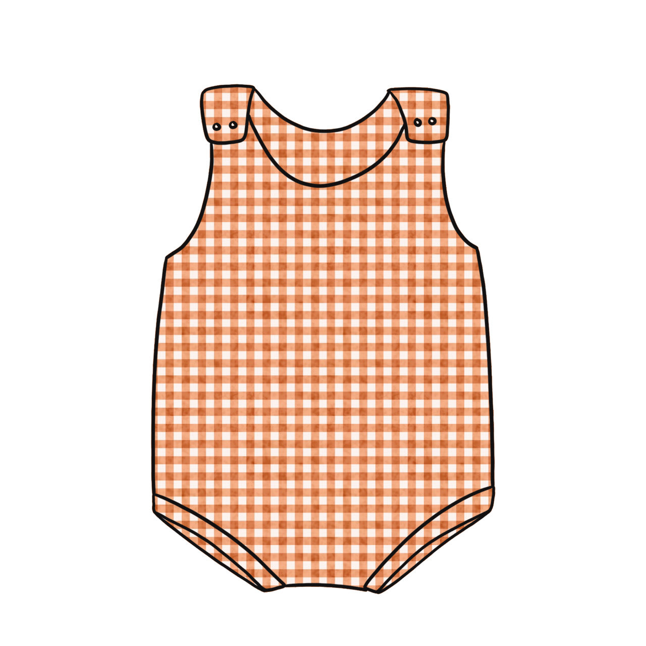 Bummie Romper | Orange Gingham