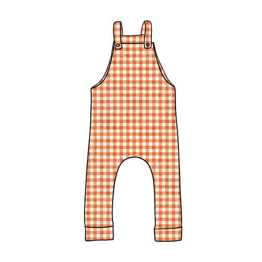 Dungarees | Orange Gingham