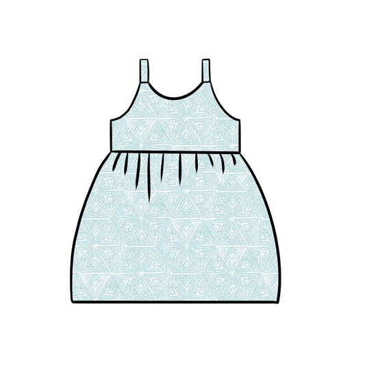 Junior Gathered Dress | Beachy Blues