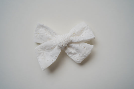 White Pinwheel Bow